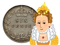 女王と6ペンスコイン