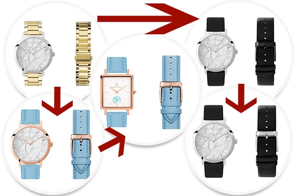 クリスチャンポールの腕時計は、ブレイクアウェイシステムでベルトやバックルを変えるだけで、雰囲気を変えられます。